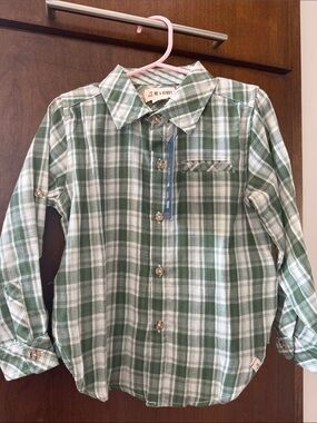 Kids' Green Plaid Button-Down Shirt by Me & Henry